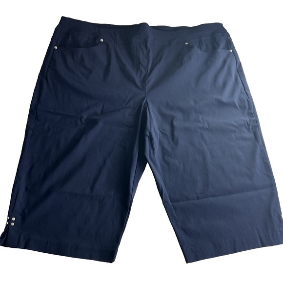 Allison Daley Pants - Allison Daley Womens Capri Pants 22W Skimmer Stretch Pull-On True Navy Blue F18